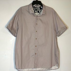 Ted Baker London Taupe Polka Dot Slim Fit Cotton Shirt in Taupe